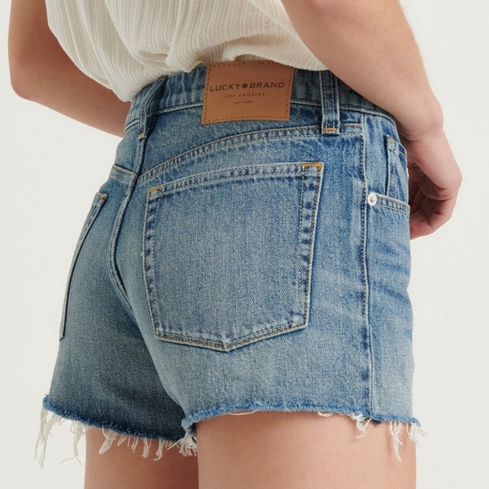 LUCKY BRAND • Mid Rise Cut Off Denim Short with Button Fly